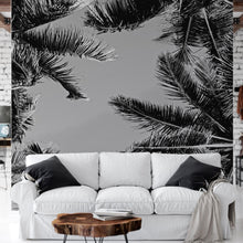 Carregar imagem no visualizador da galeria, Black and White Tropical Palm Tree Mural. Vintage Summer Vibe. #6315