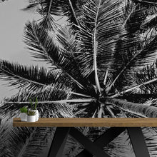 Carregar imagem no visualizador da galeria, Black and White Tropical Palm Tree Mural. Vintage Summer Vibe. #6315