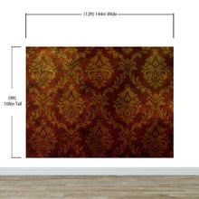 Carregar imagem no visualizador da galeria, Damask Grunge Vintage Dark Pattern Wall Mural Peel and Stick Wallpaper. #6316