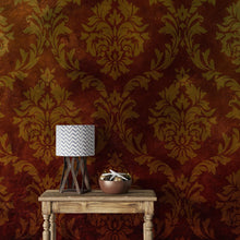 Carregar imagem no visualizador da galeria, Damask Grunge Vintage Dark Pattern Wall Mural Peel and Stick Wallpaper. #6316