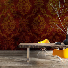 Carregar imagem no visualizador da galeria, Damask Grunge Vintage Dark Pattern Wall Mural Peel and Stick Wallpaper. #6316