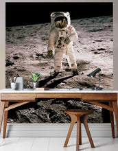 Carregar imagem no visualizador da galeria, Astronaut on the Moon Wall Mural. Space Theme Decor. #6317