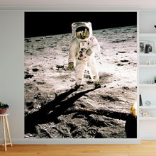 Carregar imagem no visualizador da galeria, Astronaut on the Moon Wall Mural. Space Theme Decor. #6317