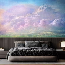 Carregar imagem no visualizador da galeria, Cloudy Sky View Wall Mural. Abstract Grunge, Scratches and Grainy Design. Peel and Stick Wallpaper. #6326