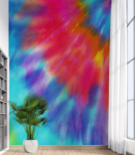 Carregar imagem no visualizador da galeria, Colorful Tie-Dye Wall Mural Design. Peel and Sticker Wallpaper. #6327
