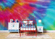 Carregar imagem no visualizador da galeria, Colorful Tie-Dye Wall Mural Design. Peel and Sticker Wallpaper. #6327
