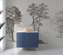 Carregar imagem no visualizador da galeria, Vintage Forest Trees Wall Mural. Monochrome Abstract Sketched Art Design. Peel and Stick Wallpaper | Removable Wall Mural. #6329