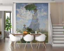 Carregar imagem no visualizador da galeria, Monet Painting Wall Mural. Woman with a Parasol, Madame Monet and Her Son (1875) Painting. #6332