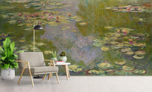 Carregar imagem no visualizador da galeria, Monet Painting, Water Lilies (From 1919). Peel and Stick Wallpaper Wall Mural. #6333