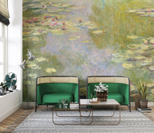 Carregar imagem no visualizador da galeria, Monet Painting, Water Lilies (From 1919). Peel and Stick Wallpaper Wall Mural. #6333