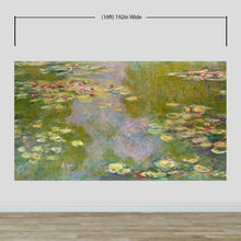 Carregar imagem no visualizador da galeria, Monet Painting, Water Lilies (From 1919). Peel and Stick Wallpaper Wall Mural. #6333