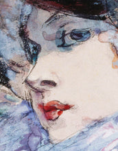 Carregar imagem no visualizador da galeria, Vintage Painting, Three Women in Profile by Artist Henry Somm. Large Wall Mural / Peel and Stick Wallpaper. #6338