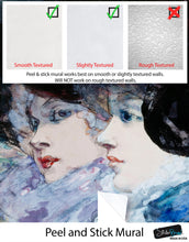 Carregar imagem no visualizador da galeria, Vintage Painting, Three Women in Profile by Artist Henry Somm. Large Wall Mural / Peel and Stick Wallpaper. #6338