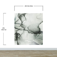 Carregar imagem no visualizador da galeria, Abstract Black and White Fluid Alcohol Ink Painting Wall Mural. Peel and Stick Wallpaper. #6341