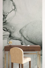 Carregar imagem no visualizador da galeria, Abstract Black and White Fluid Alcohol Ink Painting Wall Mural. Peel and Stick Wallpaper. #6341