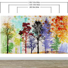 Carregar imagem no visualizador da galeria, Forest Trees Wall Mural. Abstract Color Print. Peel and Stick Wallpaper / Removable Wall Mural. #6342