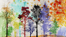 Carregar imagem no visualizador da galeria, Forest Trees Wall Mural. Abstract Color Print. Peel and Stick Wallpaper / Removable Wall Mural. #6342
