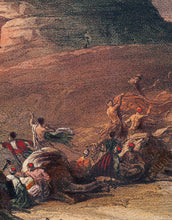 Load image into Gallery viewer, Ancient Egypt Pyramids Wall Mural. Approach of the Simoom Desert of Gizeh illustration by David Roberts. #6343