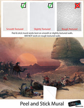 Load image into Gallery viewer, Ancient Egypt Pyramids Wall Mural. Approach of the Simoom Desert of Gizeh illustration by David Roberts. #6343