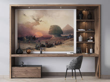 Load image into Gallery viewer, Ancient Egypt Pyramids Wall Mural. Approach of the Simoom Desert of Gizeh illustration by David Roberts. #6343