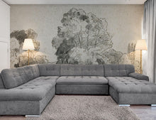 Carregar imagem no visualizador da galeria, Forest Trees Wallpaper Peel and Stick Mural, Grove of Trees Drawing by Camille Pissarro. #6344