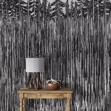 Carregar imagem no visualizador da galeria, Forest Trees Trunks Grunge Illustration Wall Mural. Peel and Stick Wallpaper. Abstract Lines Silhouette Outdoors Scenery. #6345