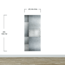 Carregar imagem no visualizador da galeria, Stainless Steel Metal Grunge Design Wall Mural. Industrial Theme Peel and Stick Wallpaper. #6350