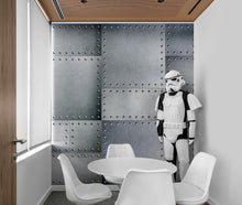 Carregar imagem no visualizador da galeria, Stainless Steel Metal Grunge Design Wall Mural. Industrial Theme Peel and Stick Wallpaper. #6350