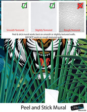Carregar imagem no visualizador da galeria, Hidden Tiger Behind Jungle Leaves Wall Mural. Peel and Stick Wallpaper. Safari Wildlife Illustration. #6351