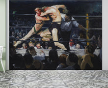 Load image into Gallery viewer, Boxing Match Painting Artwork Wall Mural. Stag at Sharkey's (1909) painting by George Wesley Bellows. #6353