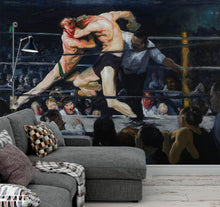 Load image into Gallery viewer, Boxing Match Painting Artwork Wall Mural. Stag at Sharkey's (1909) painting by George Wesley Bellows. #6353