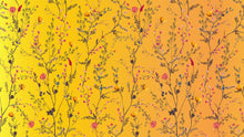 Load image into Gallery viewer, Botanical Flower Garden With Yellow Orange Background Wall Mural. Blossom Flower Decor. #6355