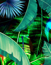 Carregar imagem no visualizador da galeria, Rainforest Jungle Tropical Wallpaper. Green Flowers and Palm Tree Leaves Design. #6357