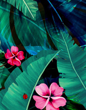 Carregar imagem no visualizador da galeria, Rainforest Jungle Tropical Wallpaper. Green Flowers and Palm Tree Leaves Design. #6357