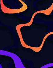 Carregar imagem no visualizador da galeria, Colorful Abstract Fluid Lines Wallpaper. Peel and Stick Wall Mural. #6358