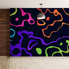 Carregar imagem no visualizador da galeria, Colorful Abstract Fluid Lines Wallpaper. Peel and Stick Wall Mural. #6358