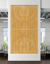 Carregar imagem no visualizador da galeria, Basketball Court Hardwood Pattern Wall Mural. #6361