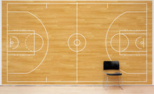 Carregar imagem no visualizador da galeria, Basketball Court Hardwood Pattern Wall Mural. #6361