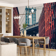 Carregar imagem no visualizador da galeria, New York City Wall Mural Peel and Stick Wallpaper. Vintage Dumbo NYC. Brooklyn NY Landscape Wallpaper. #6369