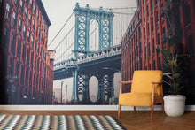 Carregar imagem no visualizador da galeria, New York City Wall Mural Peel and Stick Wallpaper. Vintage Dumbo NYC. Brooklyn NY Landscape Wallpaper. #6369