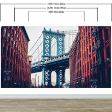 Carregar imagem no visualizador da galeria, New York City Wall Mural Peel and Stick Wallpaper. Vintage Dumbo NYC. Brooklyn NY Landscape Wallpaper. #6369