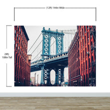 Carregar imagem no visualizador da galeria, New York City Wall Mural Peel and Stick Wallpaper. Vintage Dumbo NYC. Brooklyn NY Landscape Wallpaper. #6369
