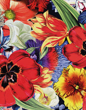 Carregar imagem no visualizador da galeria, Colorful Blooming Flower Wall Mural. Tropical Floral Design Pattern Peel and Stick Wallpaper. #6370