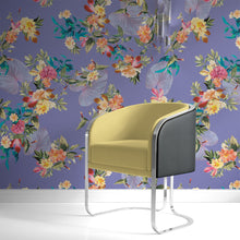 Carregar imagem no visualizador da galeria, Tropical Flower Wall Mural. Paradise Botanical Flowers and Leave Purple Very Peri Color Background. #6376