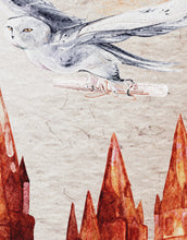 Carregar imagem no visualizador da galeria, Wizardly World Wall Mural. Fantasy Theme with Castle / Train / Owl Peel and Stick Wallpaper. #6373