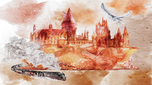 Carregar imagem no visualizador da galeria, Wizardly World Wall Mural. Fantasy Theme with Castle / Train / Owl Peel and Stick Wallpaper. #6373