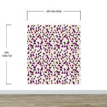 Carregar imagem no visualizador da galeria, Abstract 3D Cube Shape Wall Mural. Geometric Cube Minimalistic Purple and Gold Peel and Stick Wallpaper. #6380