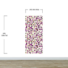 Carregar imagem no visualizador da galeria, Abstract 3D Cube Shape Wall Mural. Geometric Cube Minimalistic Purple and Gold Peel and Stick Wallpaper. #6380