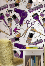 Carregar imagem no visualizador da galeria, Cosmetic Beauty Room Wall Decor Mural. Fashionista Girl’s Room Decor. Makeup Vanity Decor. Peel and Stick Wallpaper. #6381