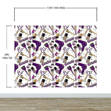 Carregar imagem no visualizador da galeria, Cosmetic Beauty Room Wall Decor Mural. Fashionista Girl’s Room Decor. Makeup Vanity Decor. Peel and Stick Wallpaper. #6381